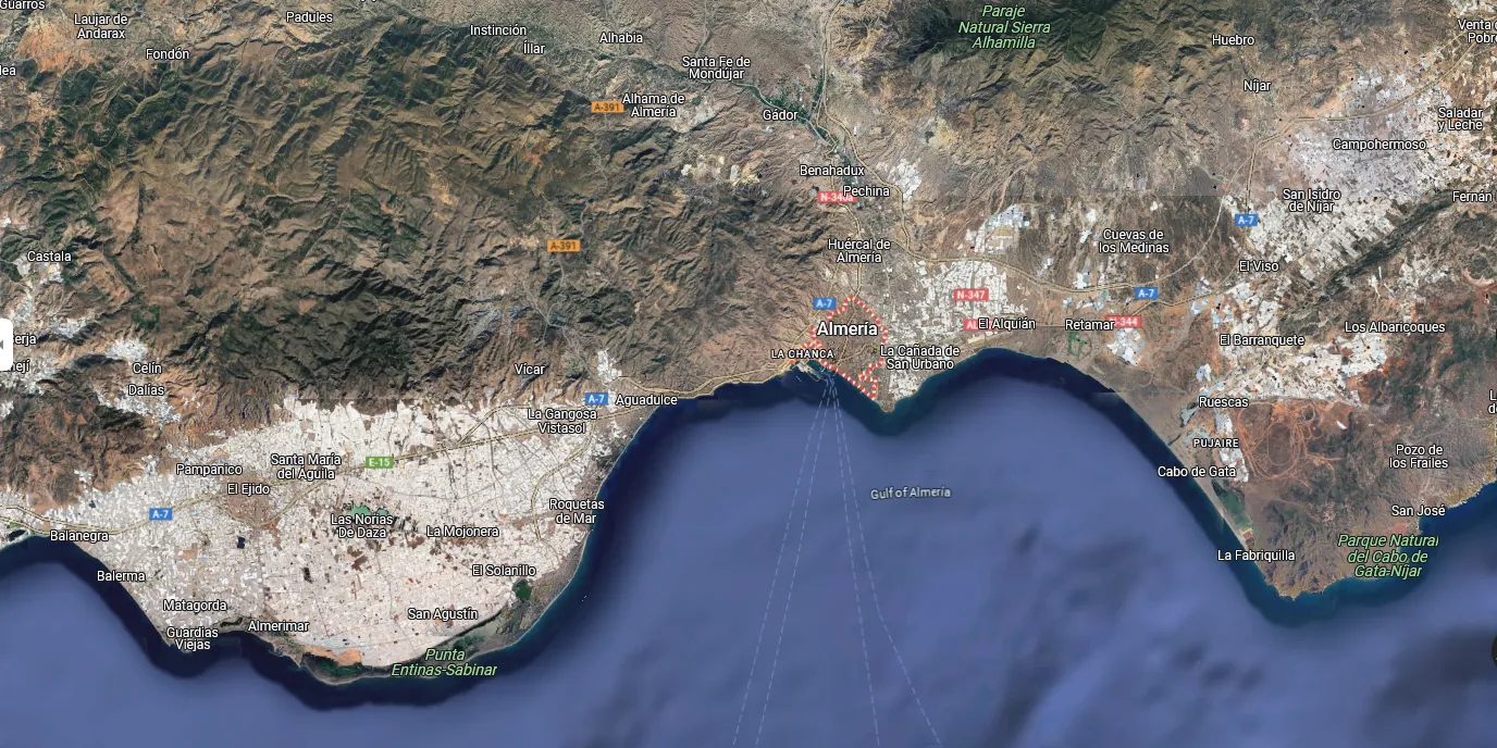 Zoom out del Campo de Dalías